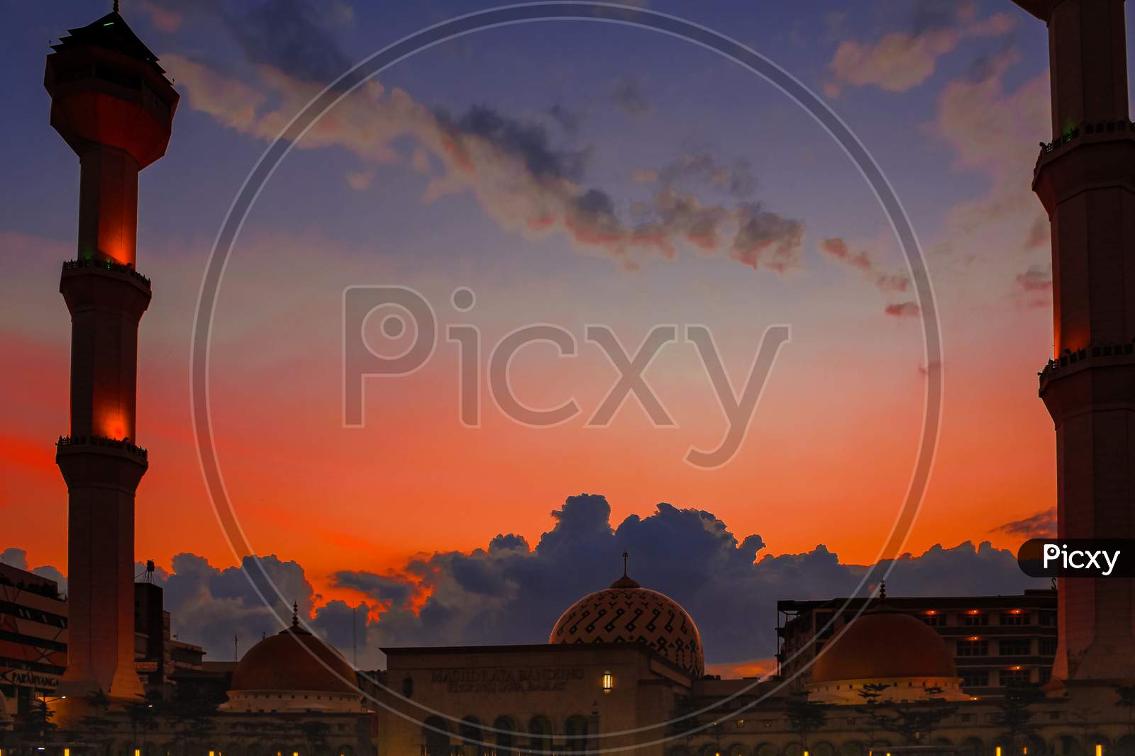Sunset at Grand Mosque of Bandung
