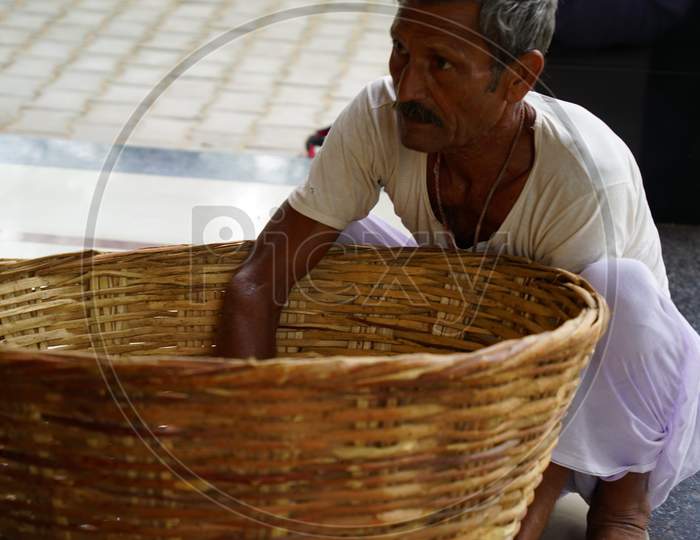 Home Made Basket In Reengus Near Jaipur, India
