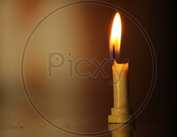 Burning candle, candle light