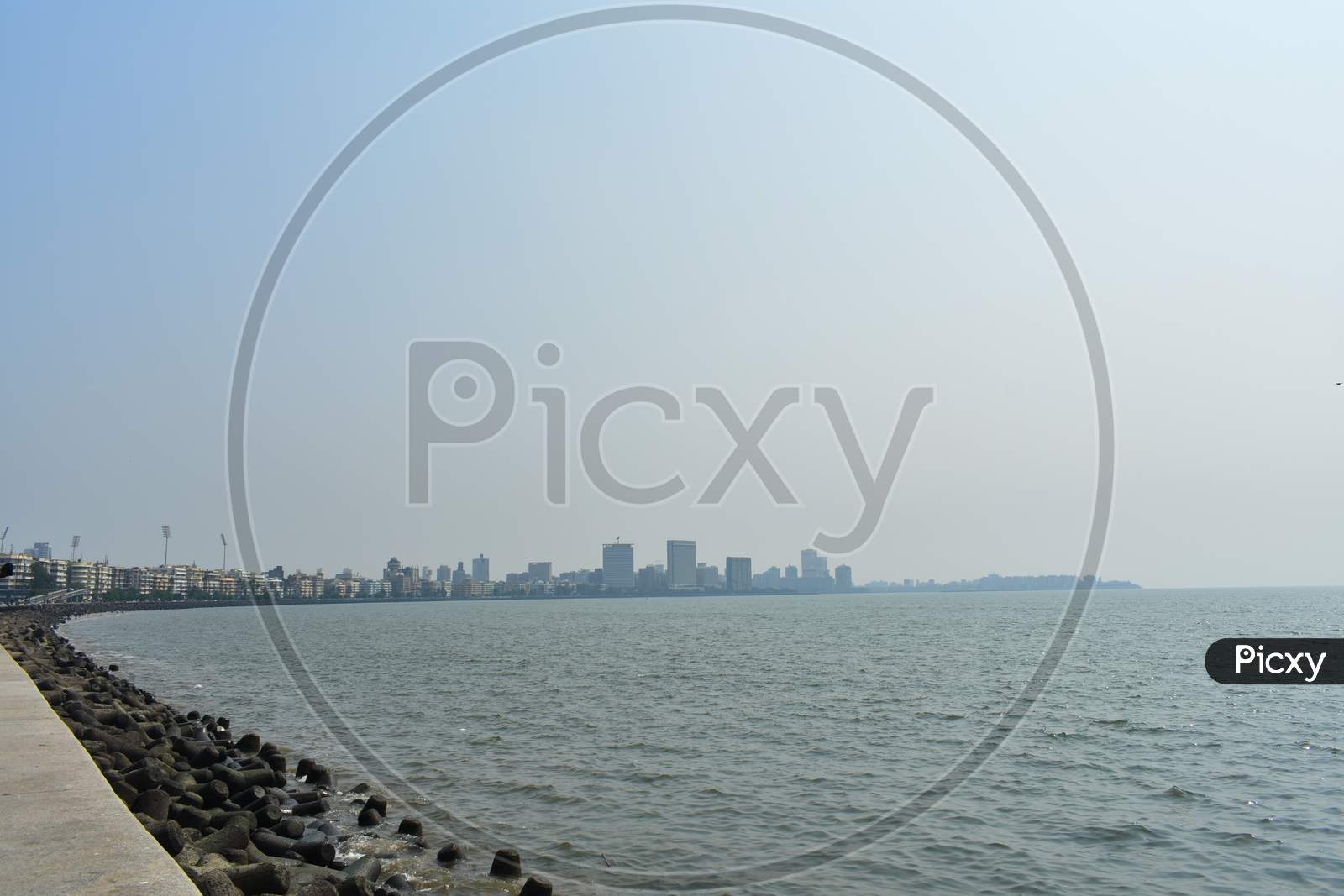 View Of Mumbai Queens Necklace With Beautiful Blue Water