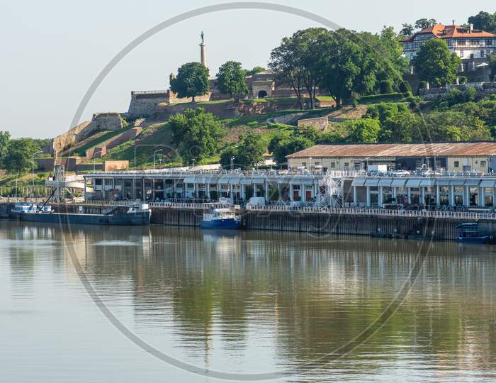 Passenger Ships And Riverboats Docked In The Port Of Belgrade In Serbia
