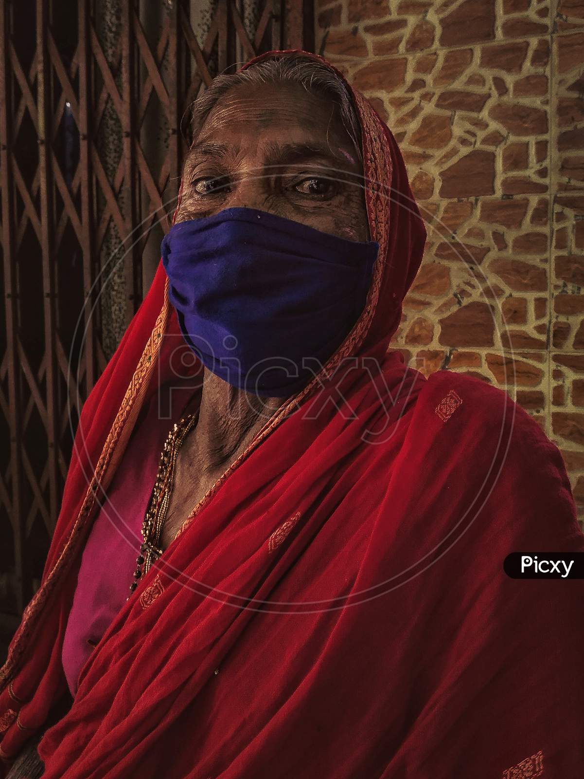 Old Women with a mask