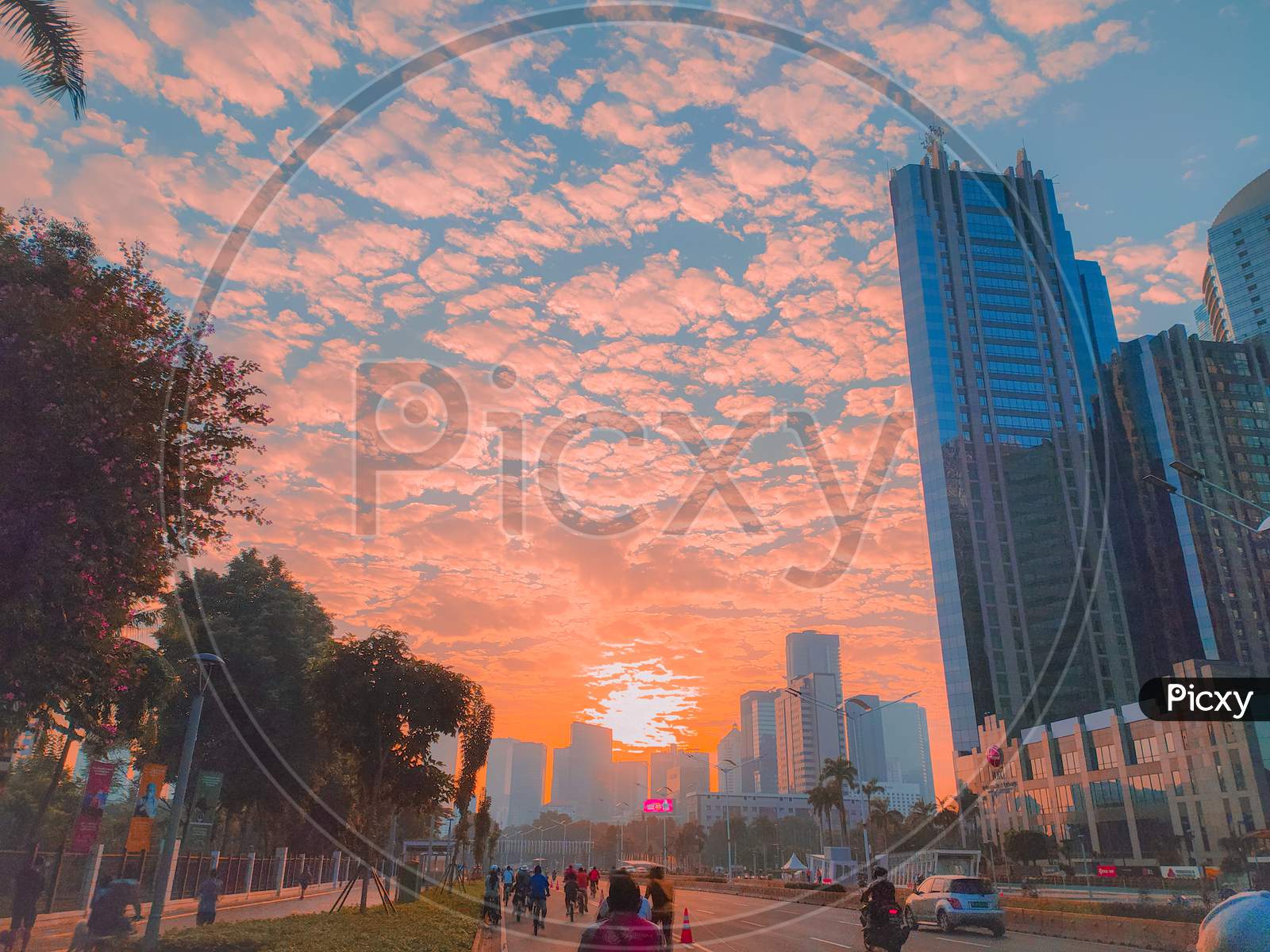 Sunrise at Jalan Sudirman Jakarta, Indonesia