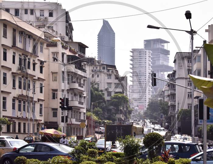 A Normal City View Of Mumbai With Tall Buildings