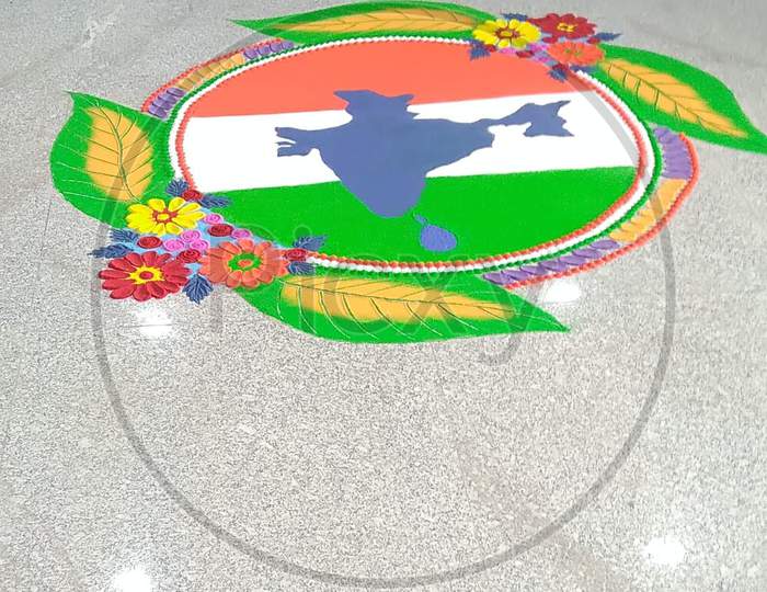 Indian flag Rangoli