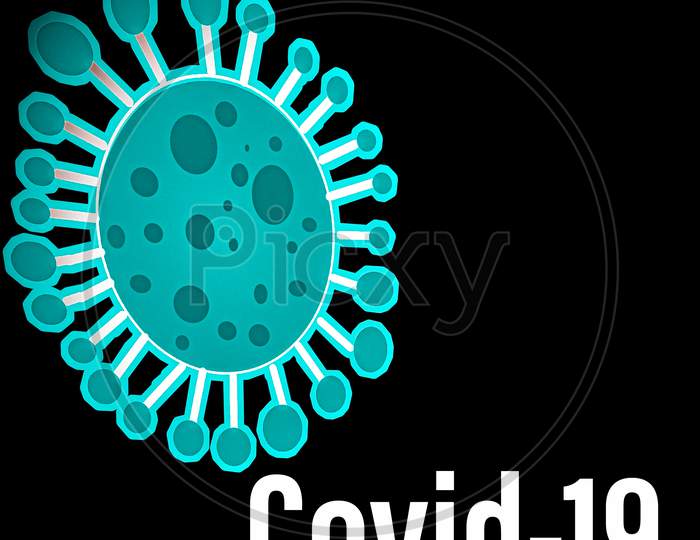 Vector illustration of corona virus on black background