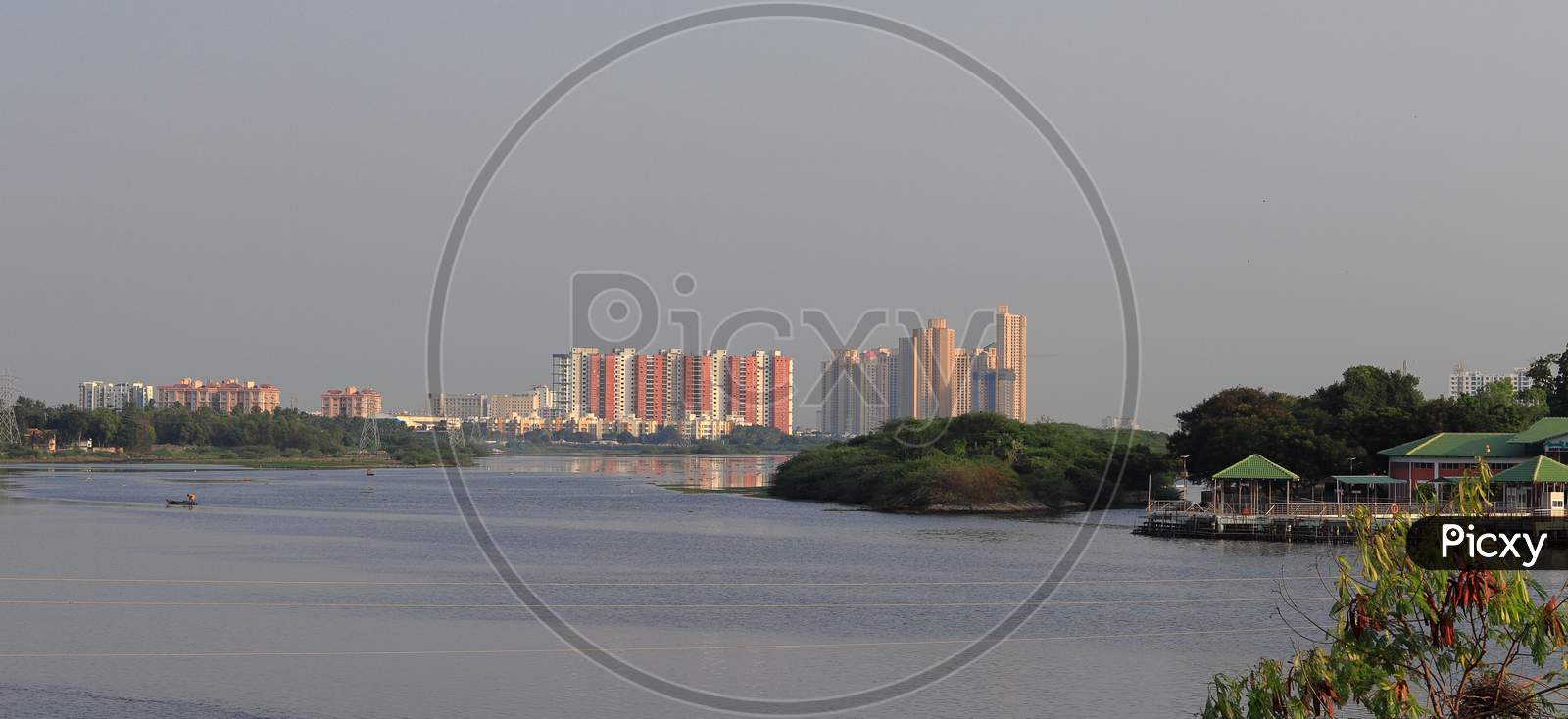Huge Modern New Apartment Buildings Near Omr Road, Chennai City , Panorama View