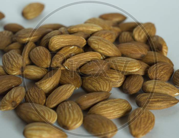Almonds With White Background Two