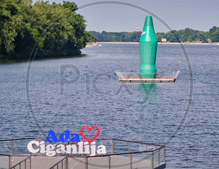 Ada Ciganlija Lake On The Sava River In Central Belgrade, Serbia