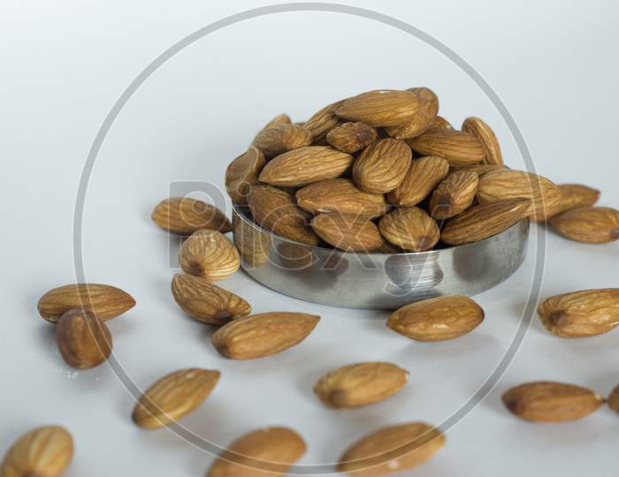 Almonds In A Container Lid One