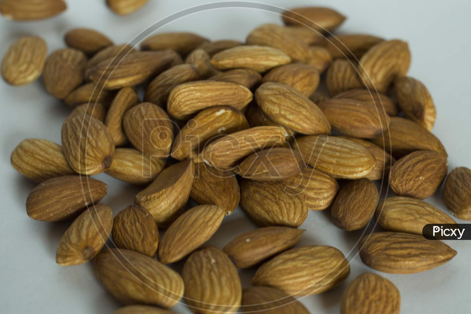 Almonds With White Background One