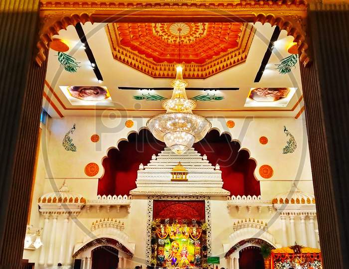 Sacred iskcon hindu temple of lord Krishna in Ahmedabad Gujarat india