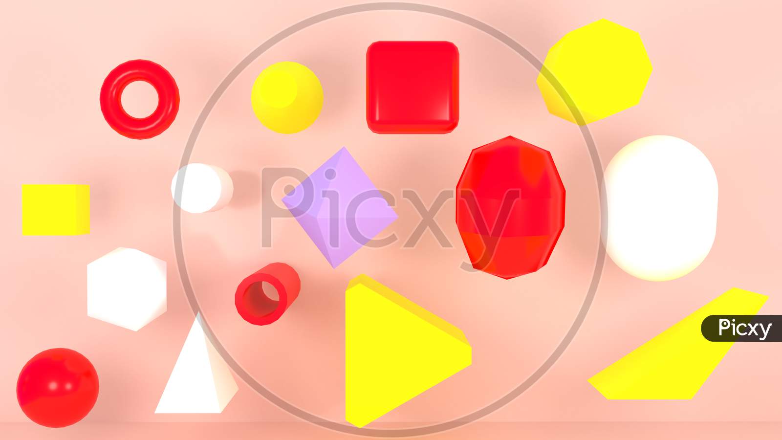 Geometric Abstract Background With Colourful 3D Rendering Image