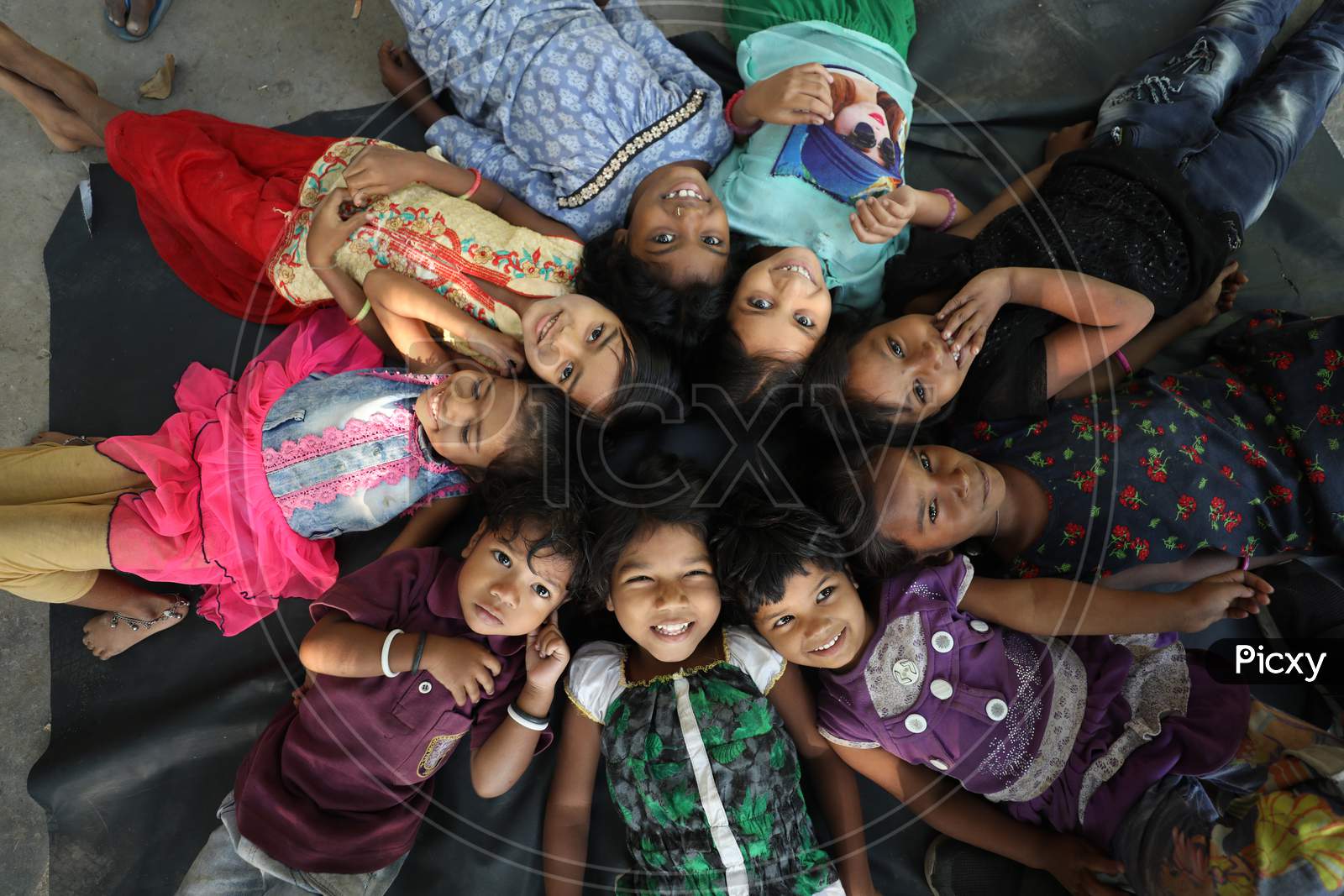 Girls in a slum area ahead of International girls child day in Jammu,10 october,2020.