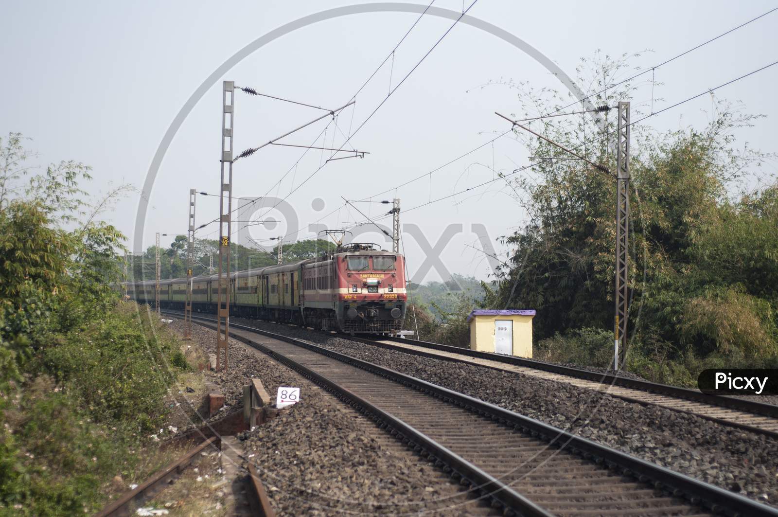 Khirai Midnapore, West Bengal, India - 11Th October 2020 : A Passenger Train Of Indian Railway Accelerating.