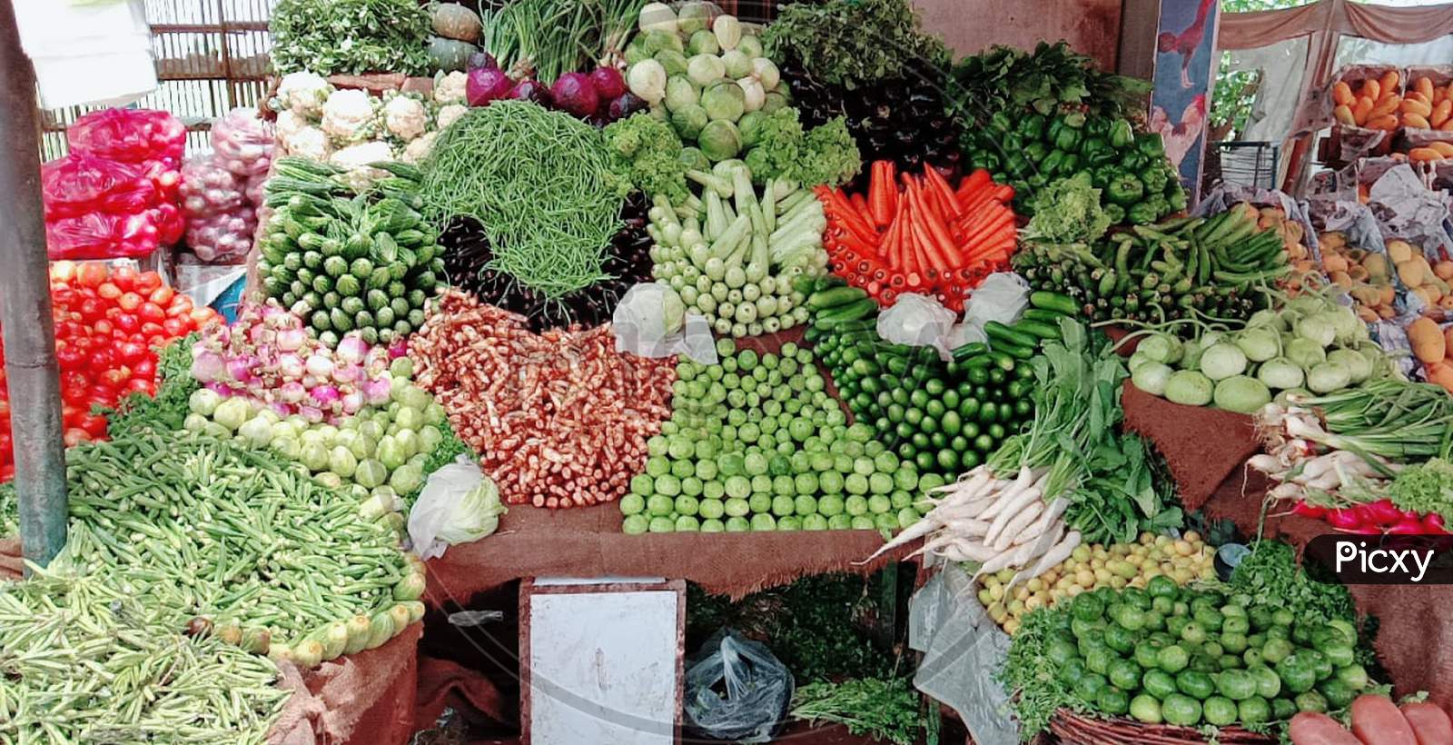 Display of vegetables
