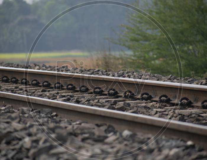 A Rail Track Of Indian Railway Of West Bengal.