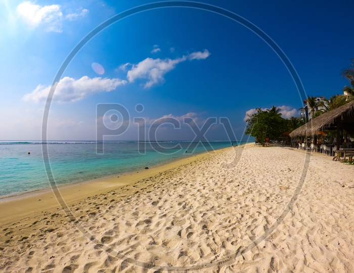 Hulhumale Maldives Man made island with white sand beach Tourist spot