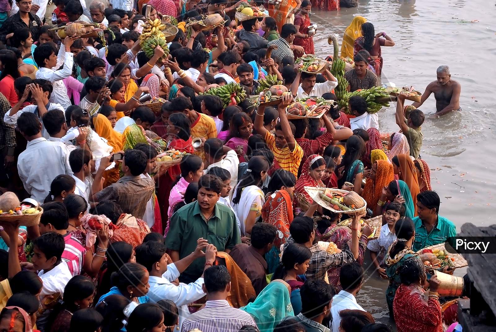 Chat puja festival in the bank of river Ganga.