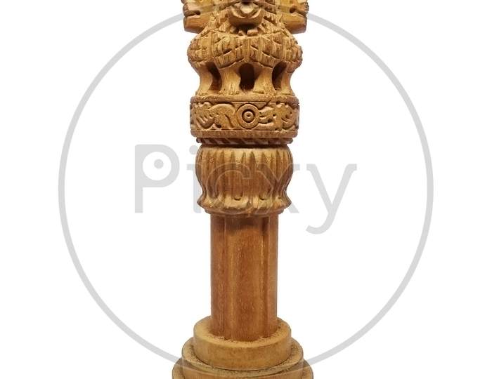 Wooden replica of Ashoka Stambha