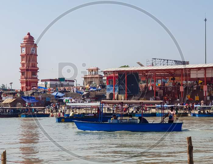 Holy Place Where People Worship Sacred River Ganges