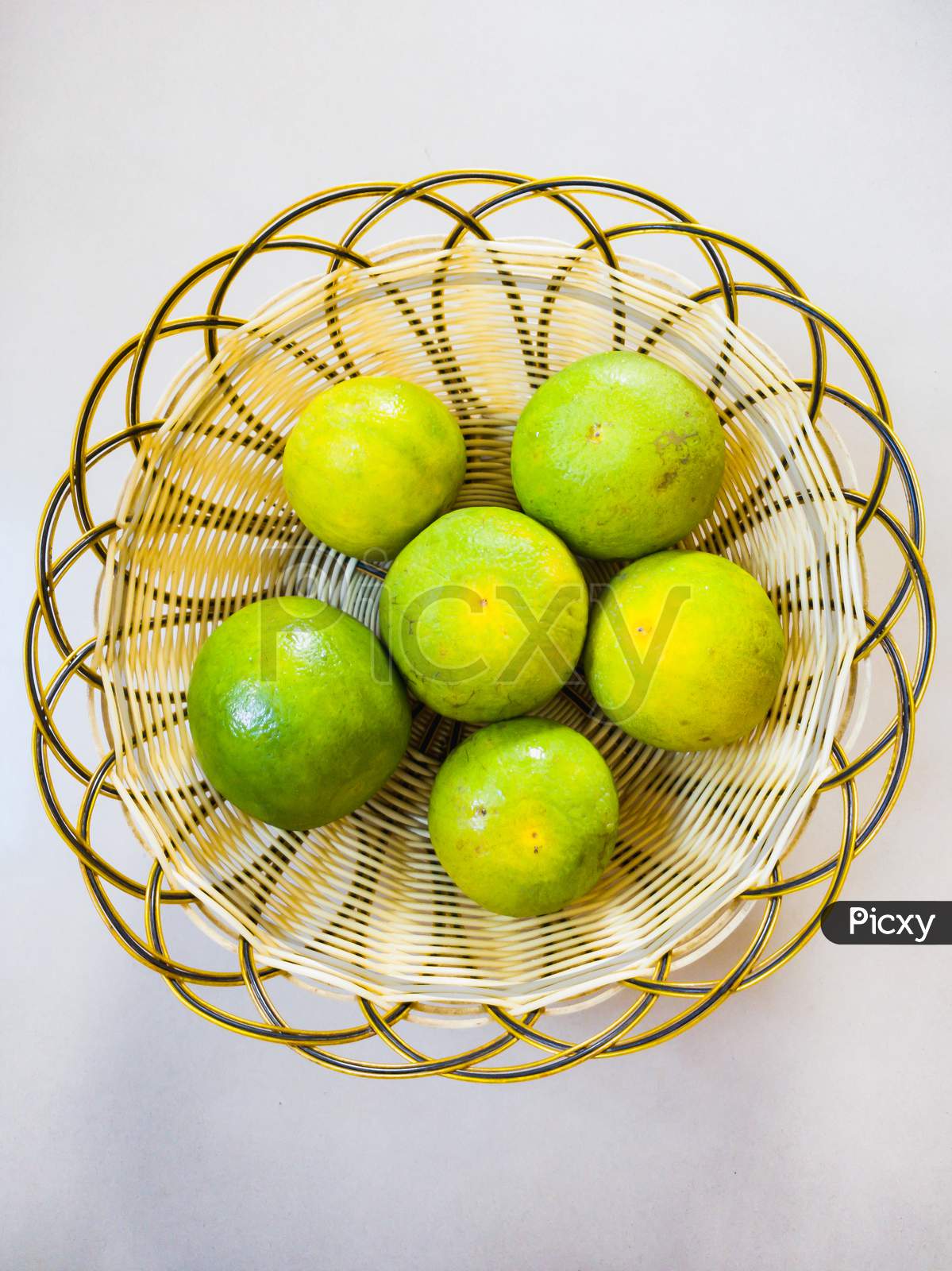 Fruit basket and beautiful mosambi fruit (sweet lemon)