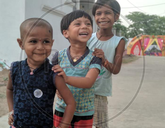 Children's smile, friendship, indian kids