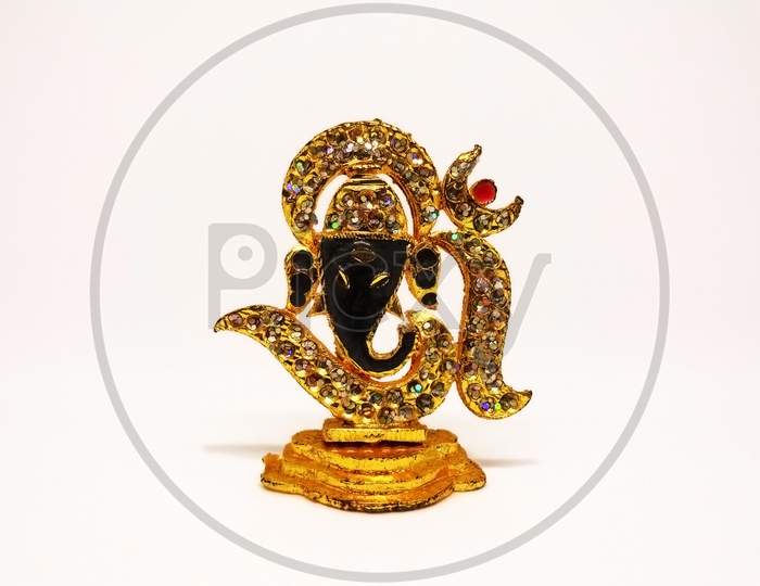 Replica of Hindu god lord Ganesha on white background