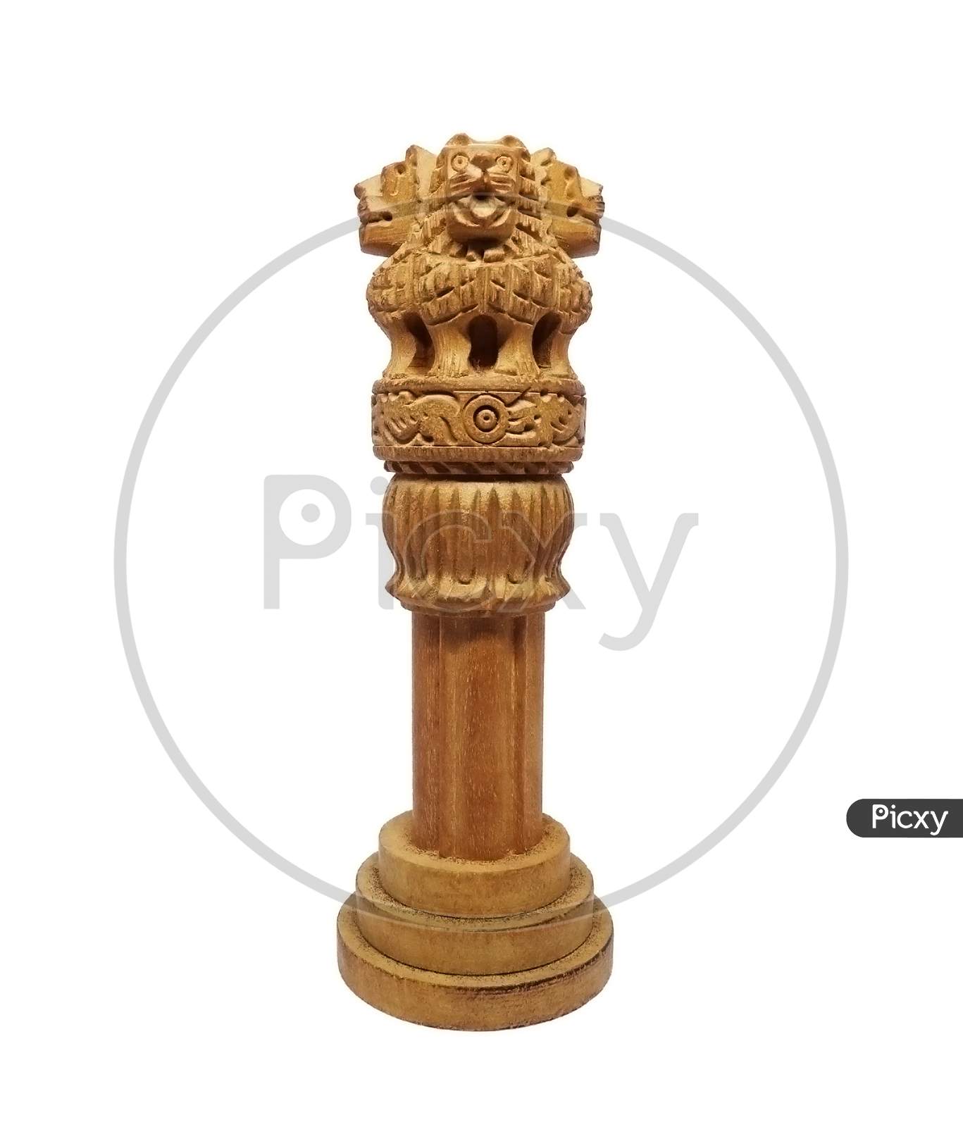 Wooden replica of Ashoka Stambha