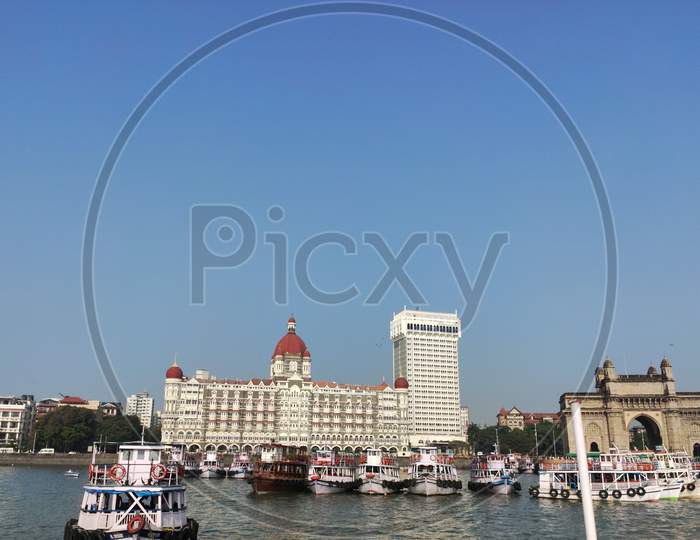 Taj hotel view from Arabian sea.