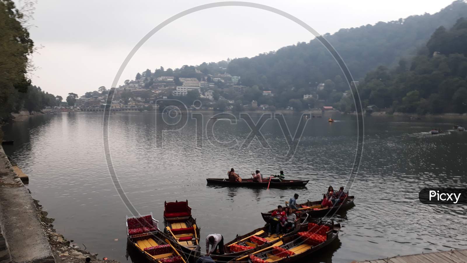 Beautiful lake view of Nainital, Uttarakhand, India