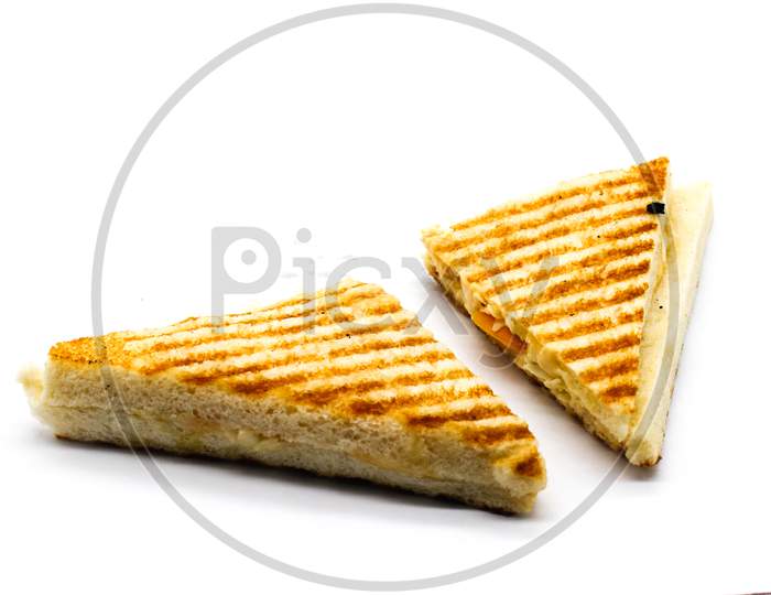 A Picture Of Sandwich On White Background