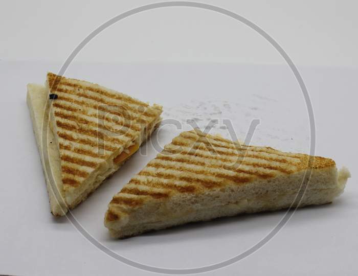 A Picture Of Sandwich On White Background