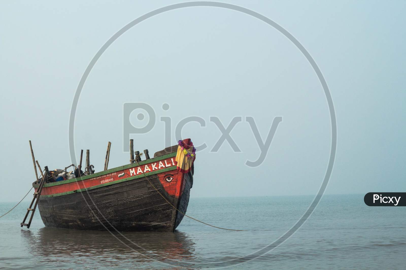 Fishing trawler at the beach of Ganga Sagar
