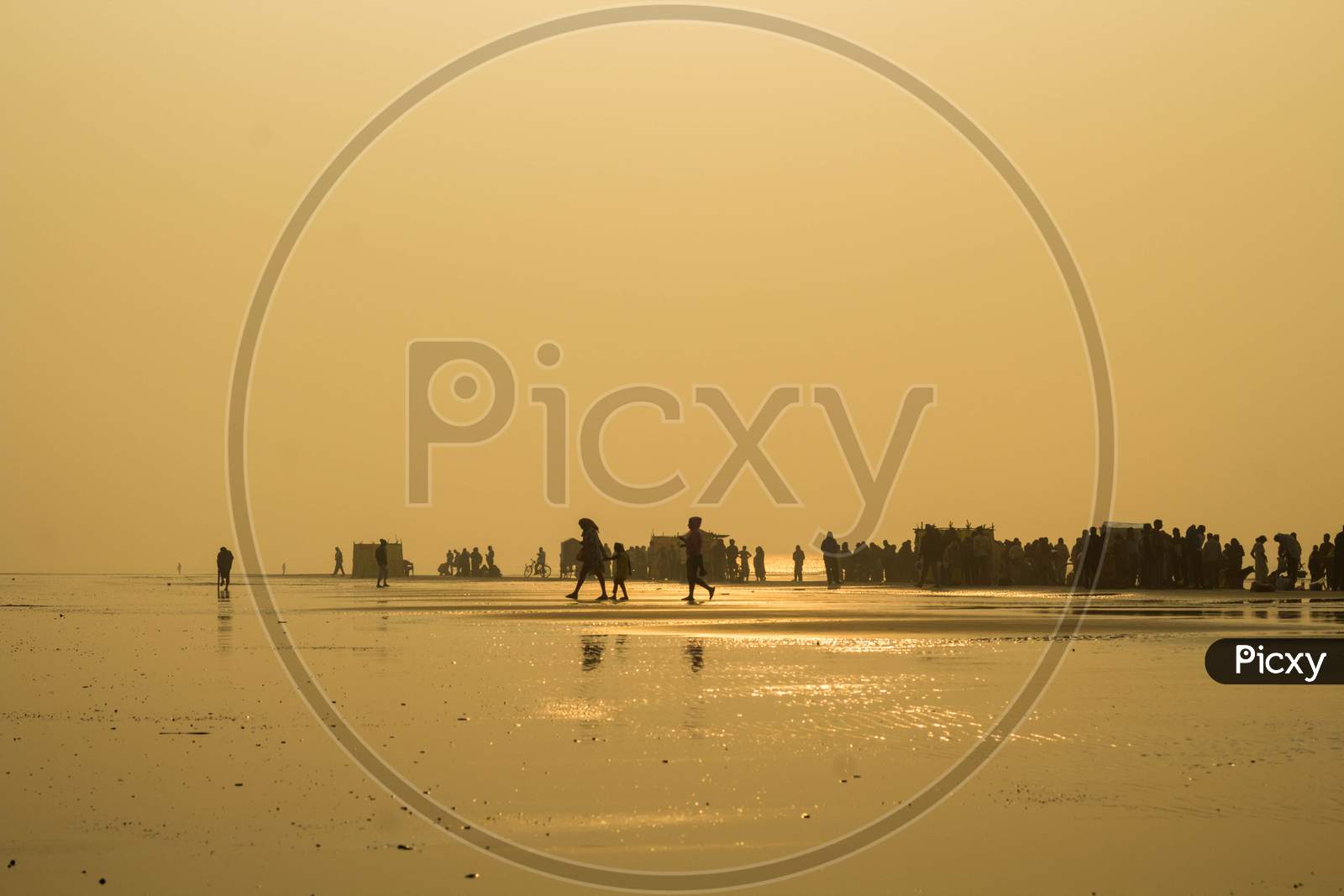 Golden hour at the beach of Ganga sagar