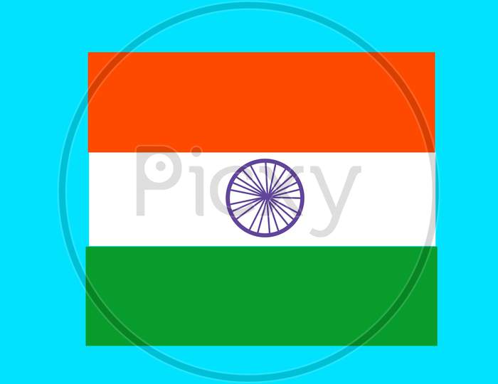 Indian flag with sky blue pattern