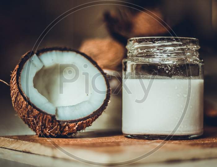 Healthy Coconut Milk Extracted From Coconut