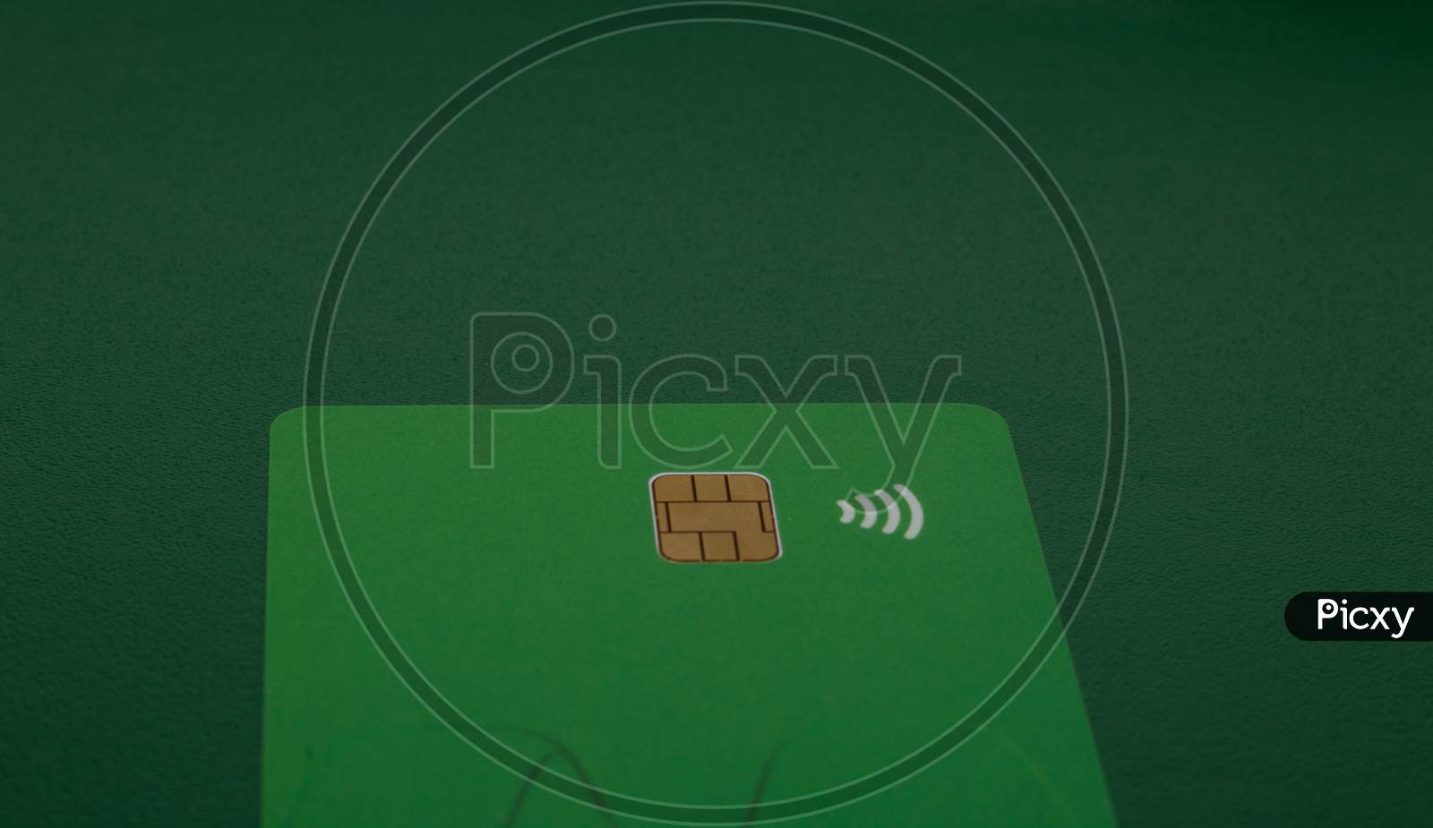 Blank Card With Brown Square Chip Symbol And A Wifi Symbol Concept Of Contactless Payment As New Normal After Coronavirus Pandemic Outbreak