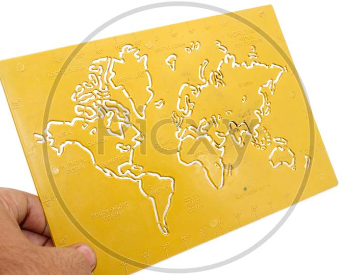 A Picture Of World Map With Selective Focus