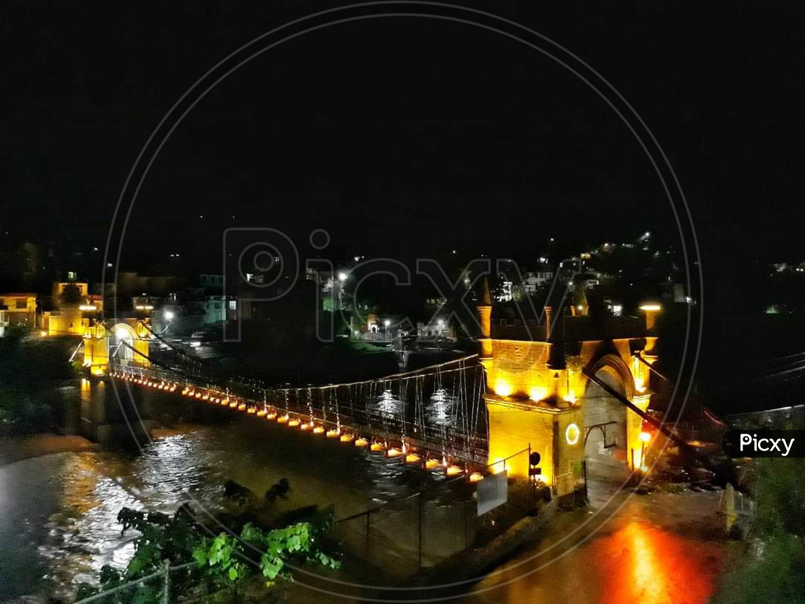 Victoria Bridge Night View Mandi Himachal Pradesh Built in 1877