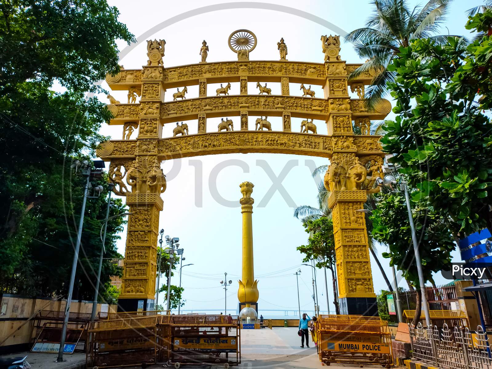 Chaitya Bhoomi Gate and Ashoka Pillar, Dadar, Mumbai Maharashtra.