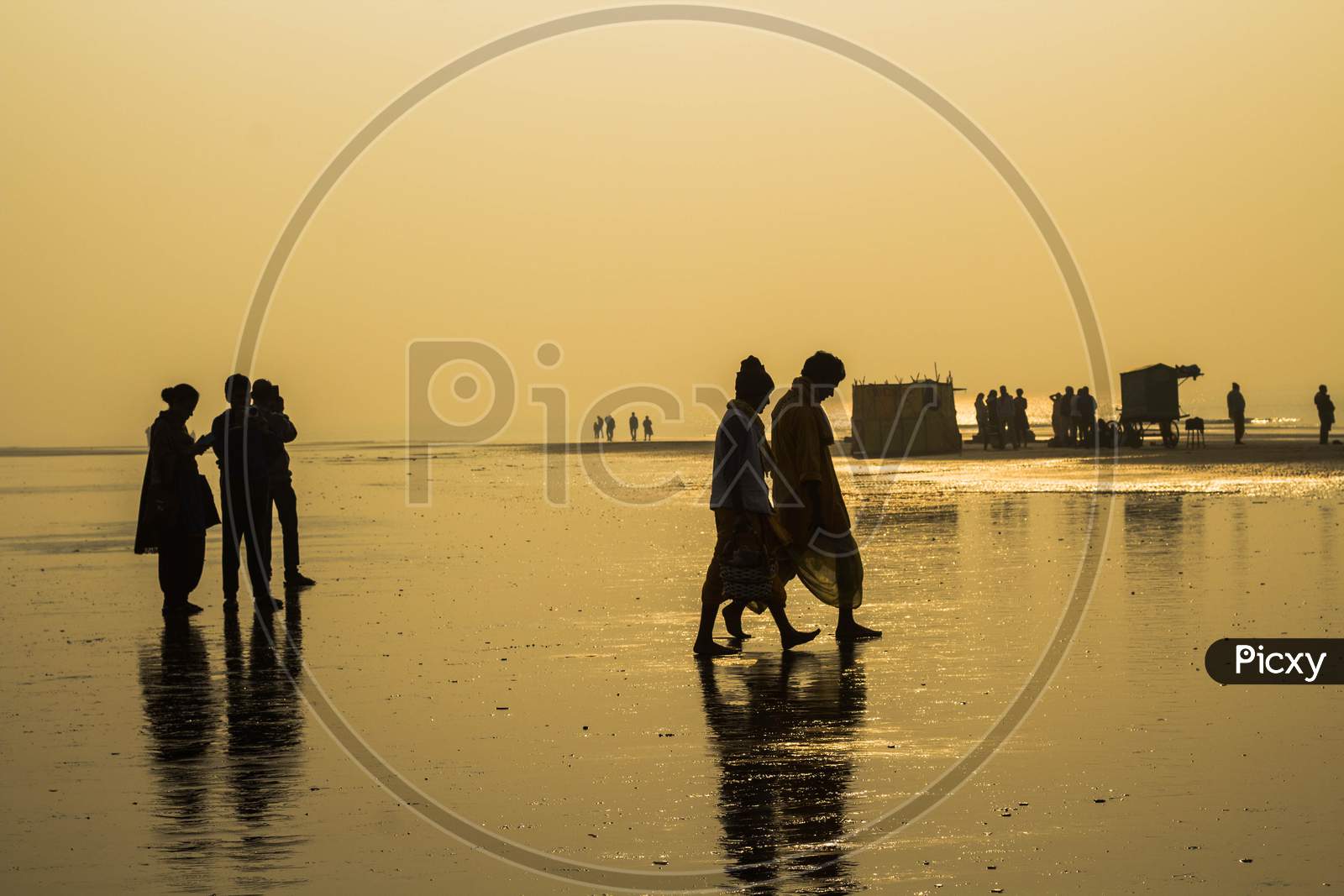 Dawn at the beach of Ganga sagar