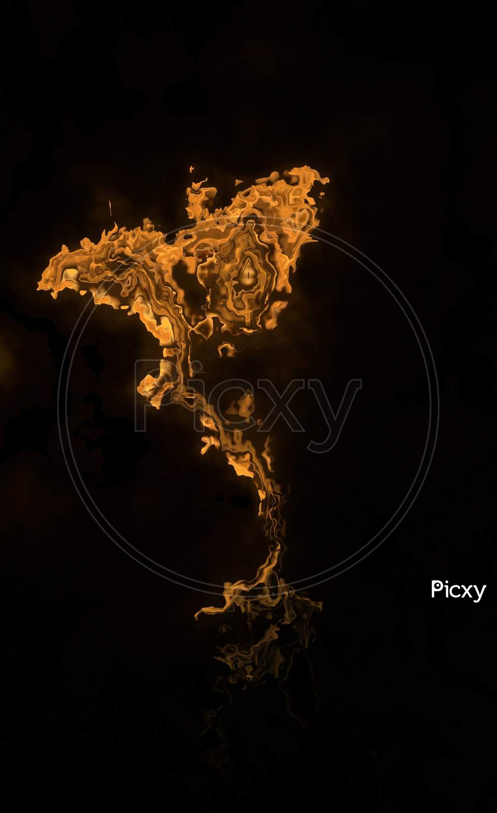 Fire with black background.