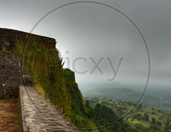 Top of fort in cloudy and rainy season.