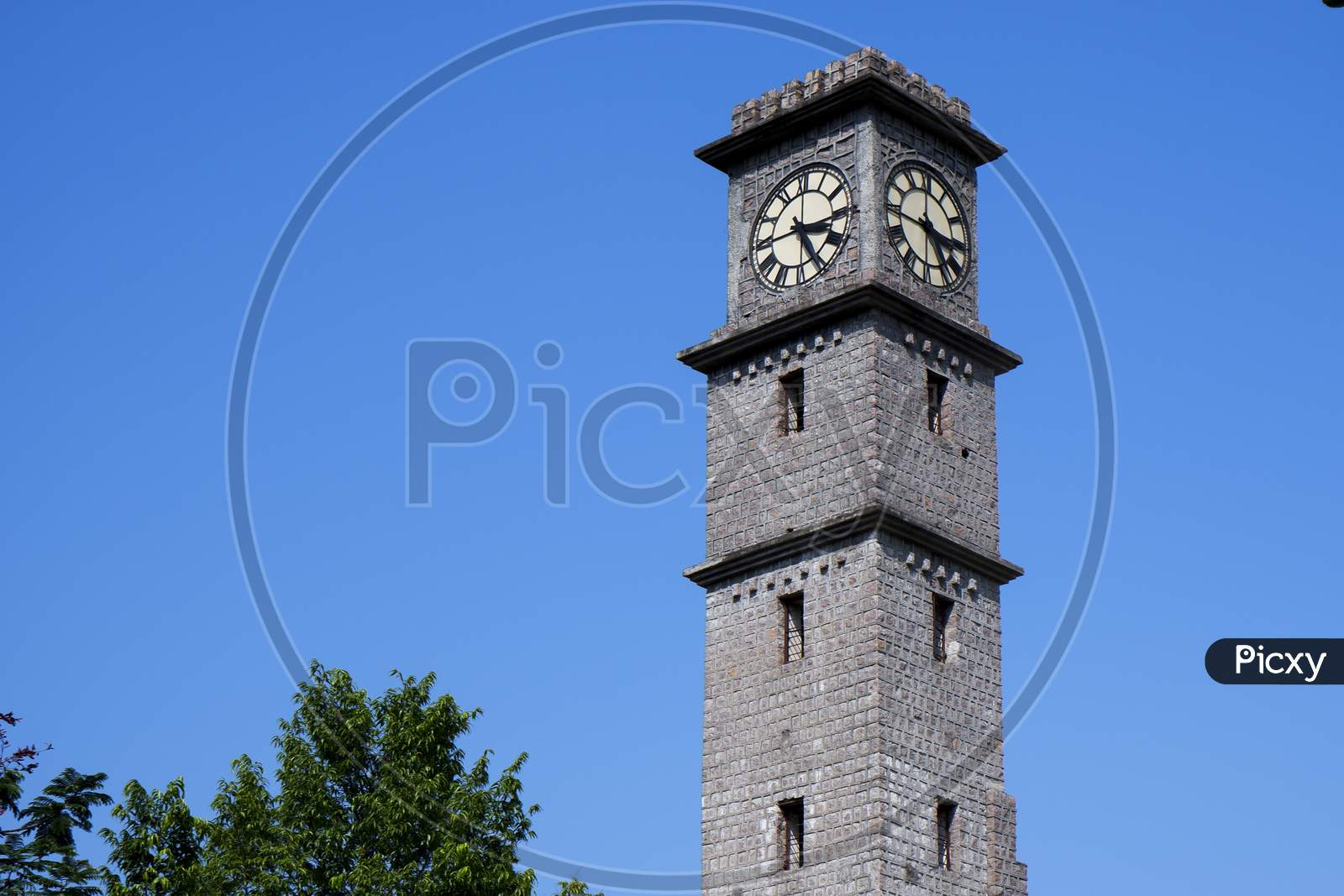 Close View Of Gulbarga University Library Clock Tower Isolated In Nature