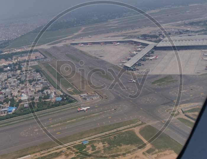 Delhi, Aeroplane, Sky, Airport