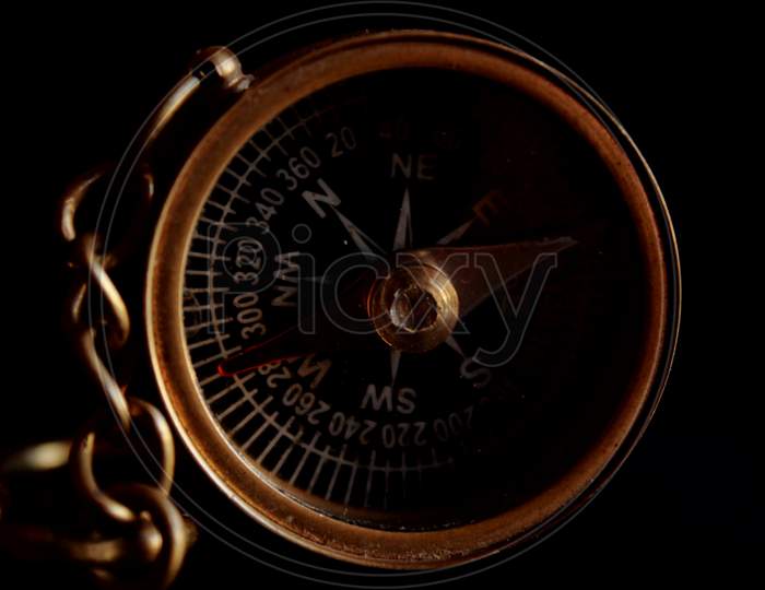 Antique Magnetic Compass in a brass case