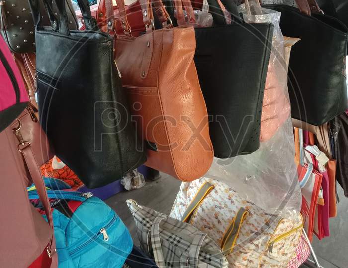 Ladies Bags Stall On Market