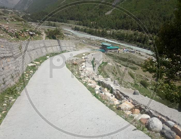 The Way To The Baspa River At Chitkul