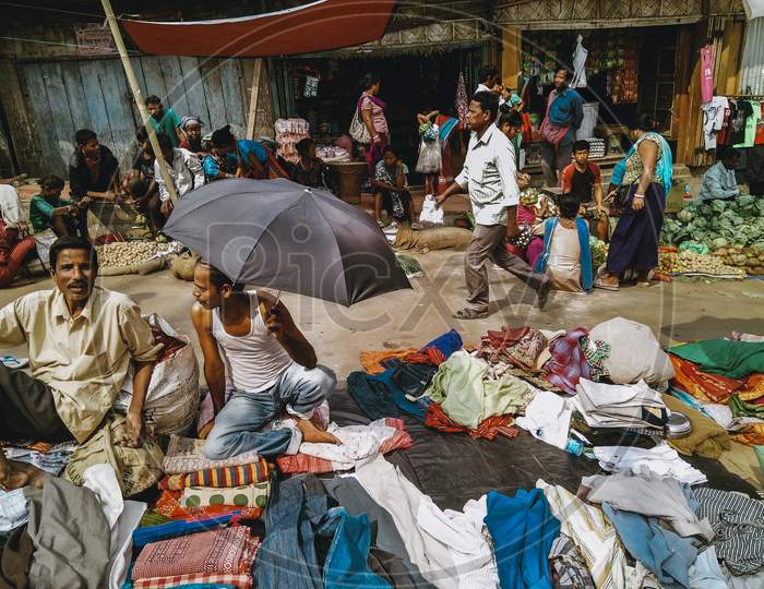 Weekly market of a village in Tripura